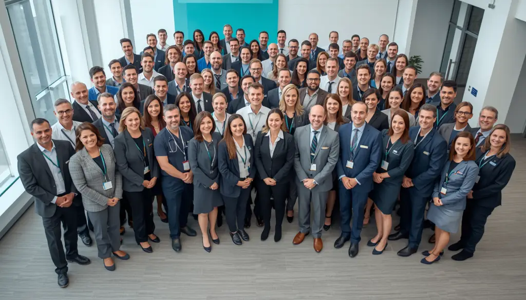 A large professional group photo